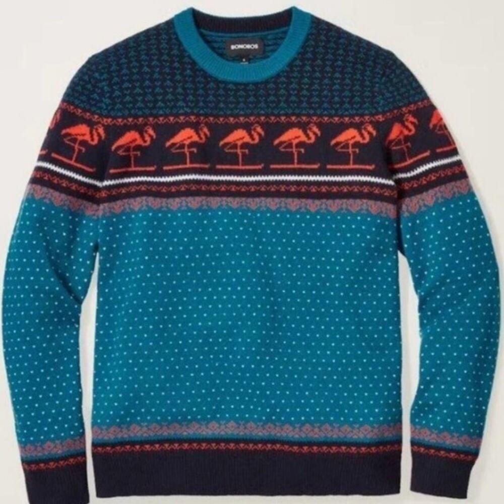 Bonobos Extra Fine Merino Flamingo Crew Neck S‎